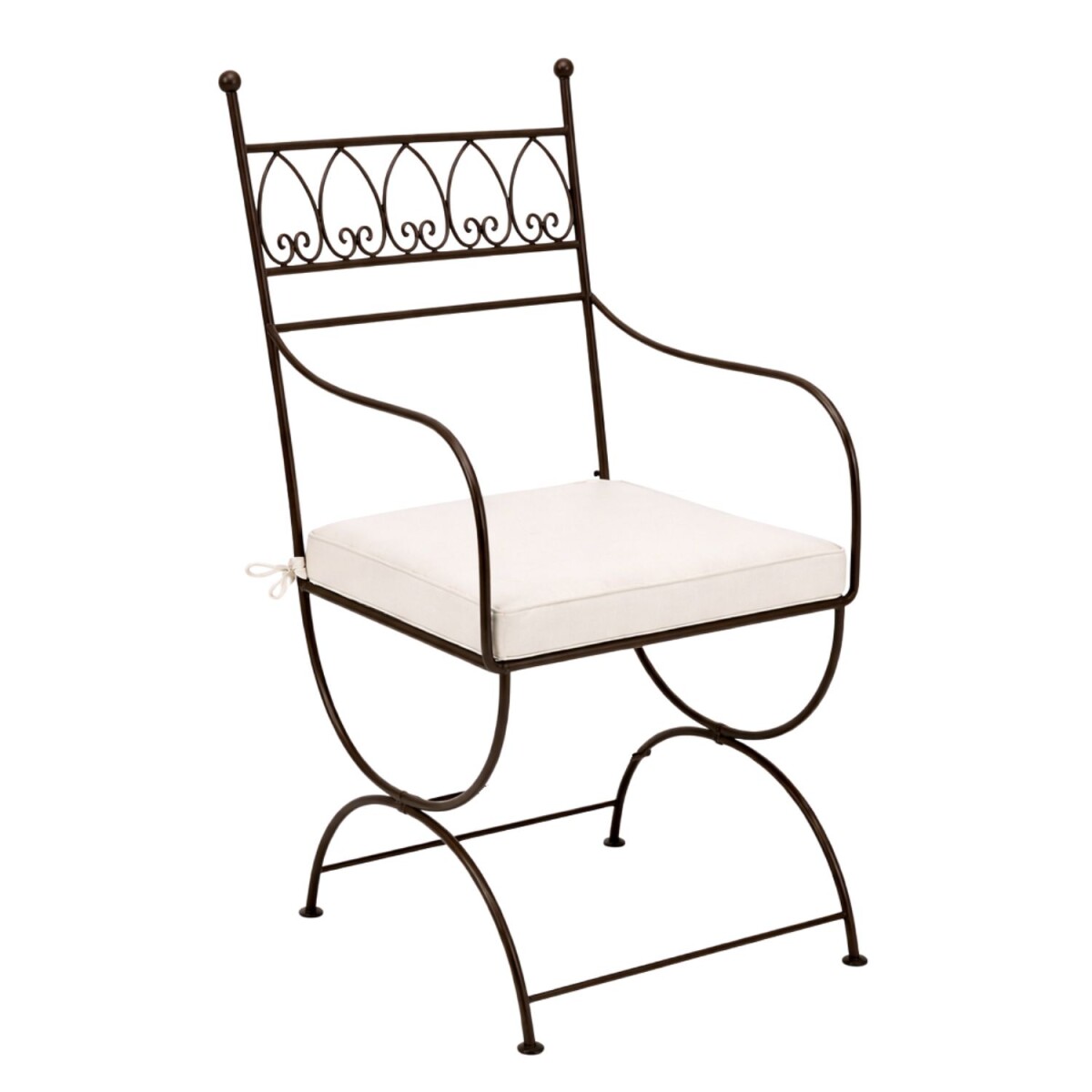 IJzeren stoel Merida XL, handgesmeed | Tuinstoel in mediterr