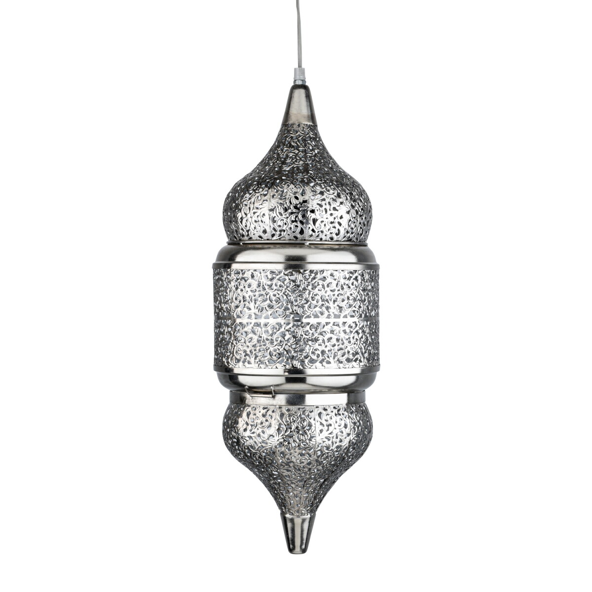 Oosterse hanglamp Imano zilver 56 cm | Handgemaakt & boh