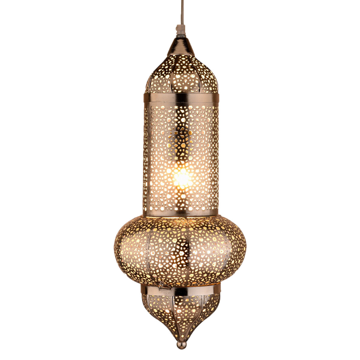 Oosterse hanglamp Jamini zilver 51 cm | Handgemaakt & bo